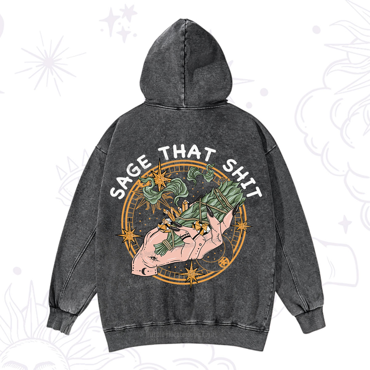 Purplehecate Smudge That Shit Washed Hoodie