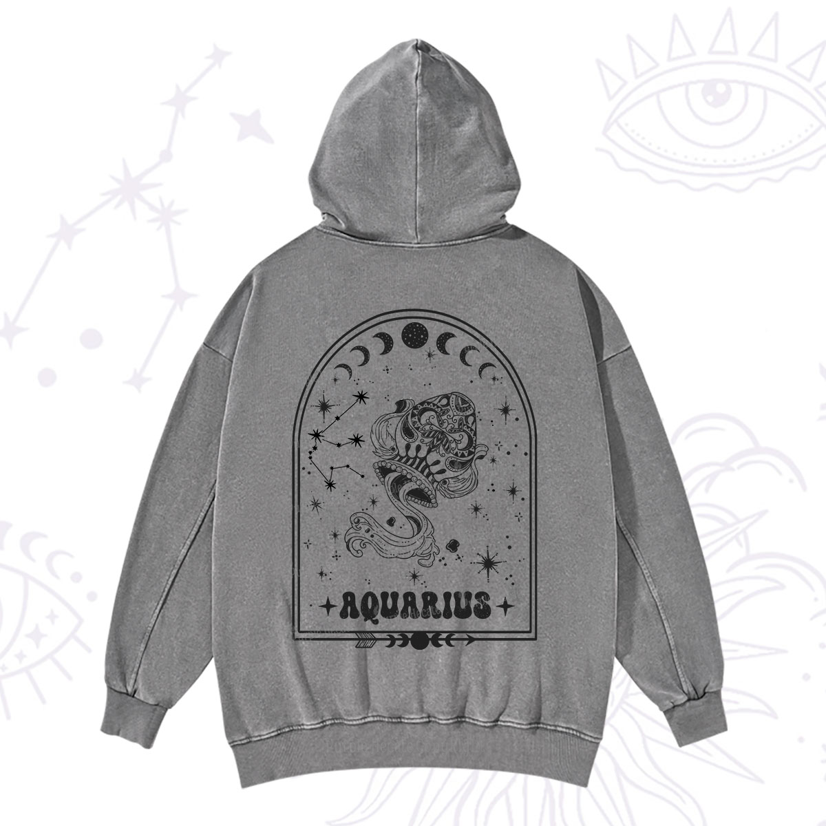 Purplehecate Zodiac Aquarius Under the Stars Washed Hoodie