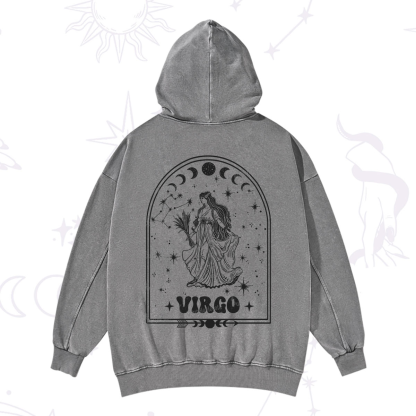 Purplehecate Zodiac Virgo Under the Stars Washed Hoodie