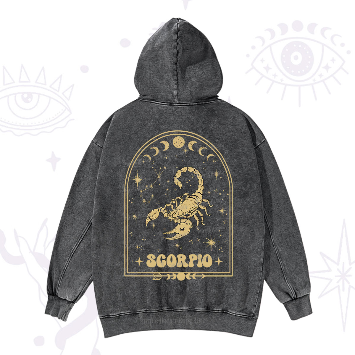 Purplehecate Zodiac Scorpio Under the Stars Washed Hoodie