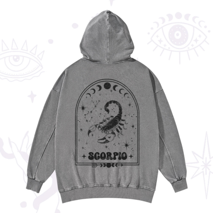 Purplehecate Zodiac Scorpio Under the Stars Washed Hoodie