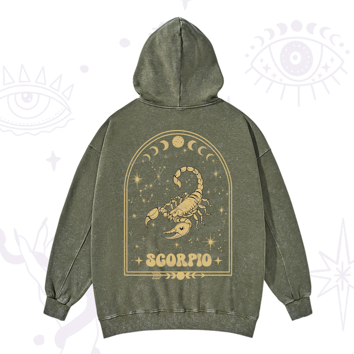 Purplehecate Zodiac Scorpio Under the Stars Washed Hoodie