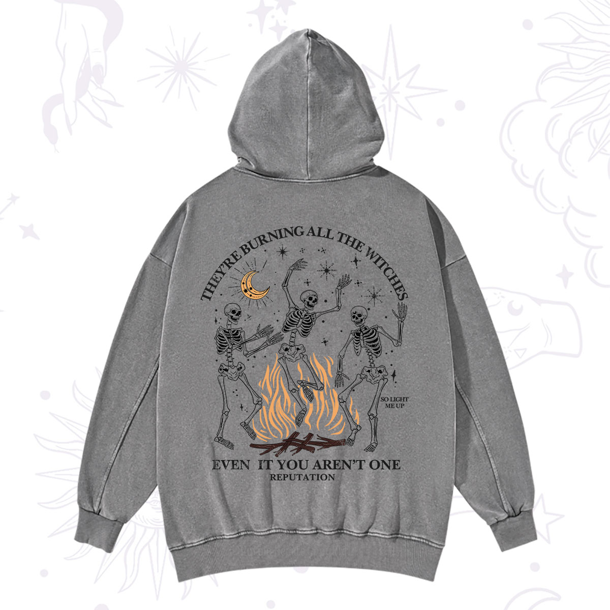 Purplehecate They're Burning All The Witches Even If You Aren't One Washed Hoodie