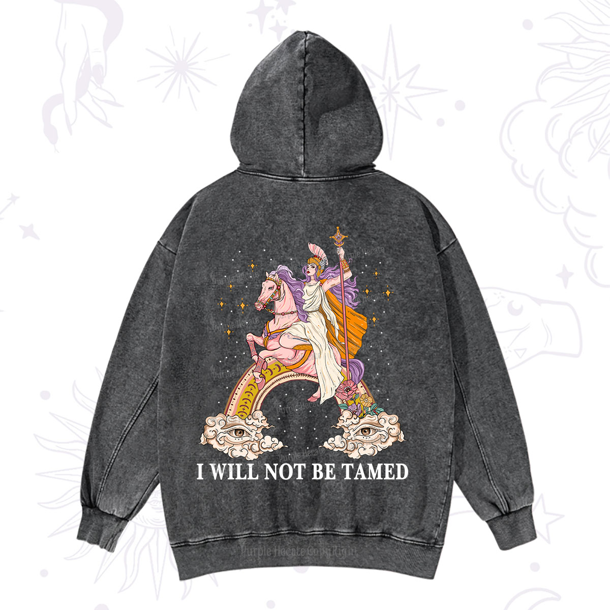 Purplehecate I Will Not Be Tamed Washed Hoodie