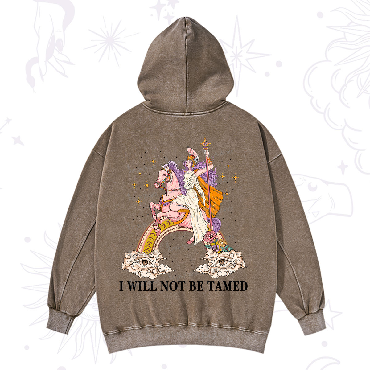 Purplehecate I Will Not Be Tamed Washed Hoodie
