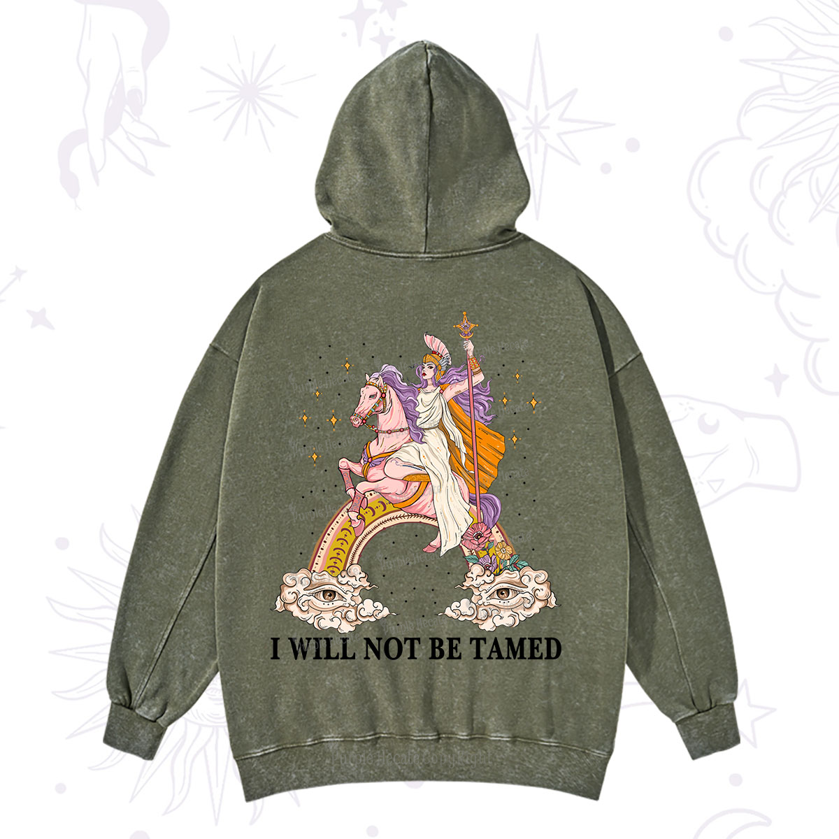 Purplehecate I Will Not Be Tamed Washed Hoodie