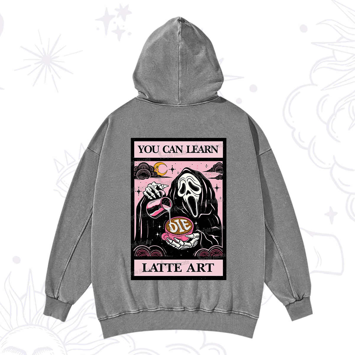 Purplehecate The You Can Learn Latte Art Oracle Card Washed Hoodie