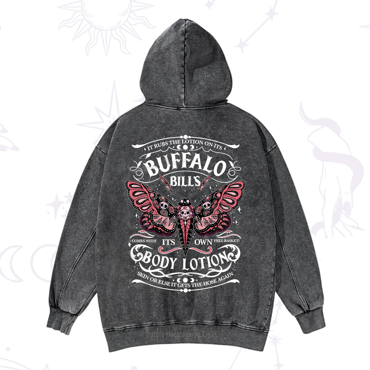 Purplehecate Buffalo Bill's Body Lotion Washed Hoodie