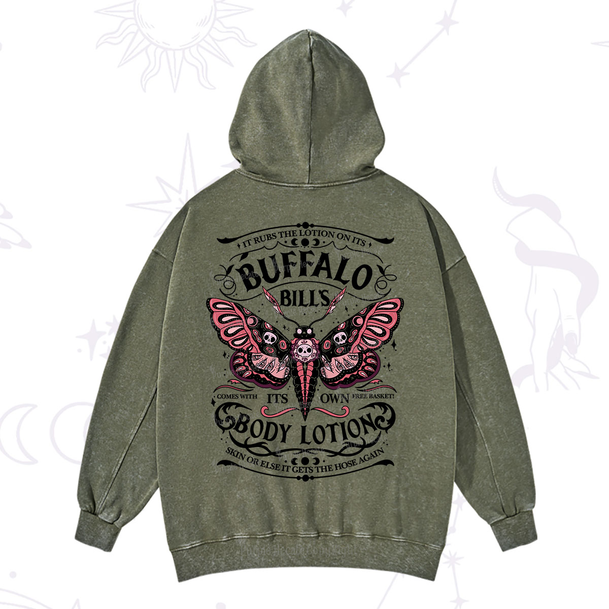 Purplehecate Buffalo Bill's Body Lotion Washed Hoodie