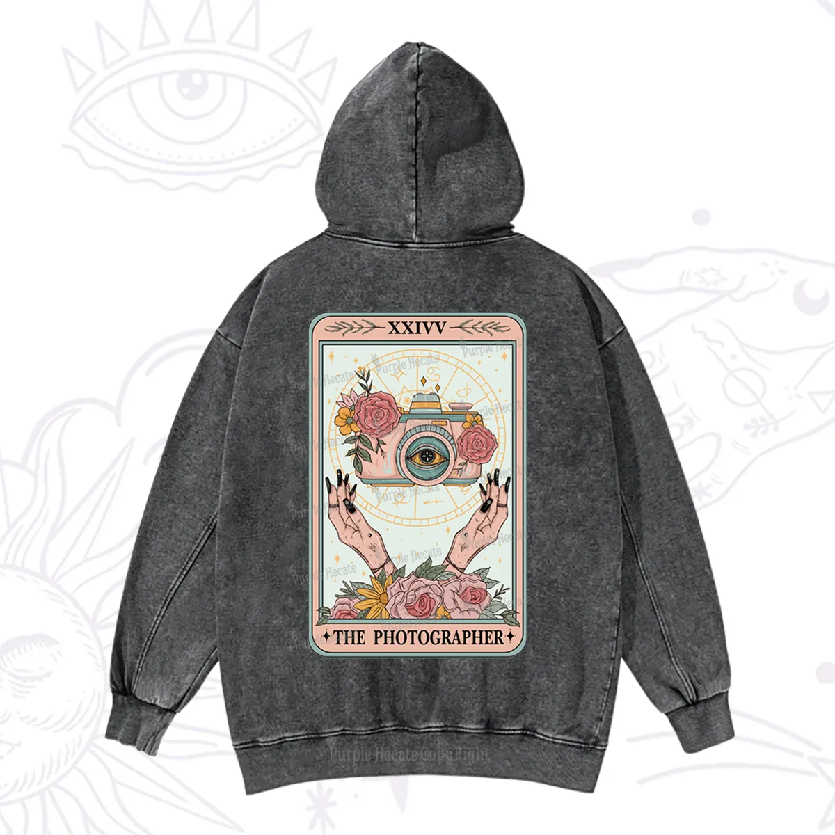 Purplehecate The Photographter Tarot Washed Hoodie