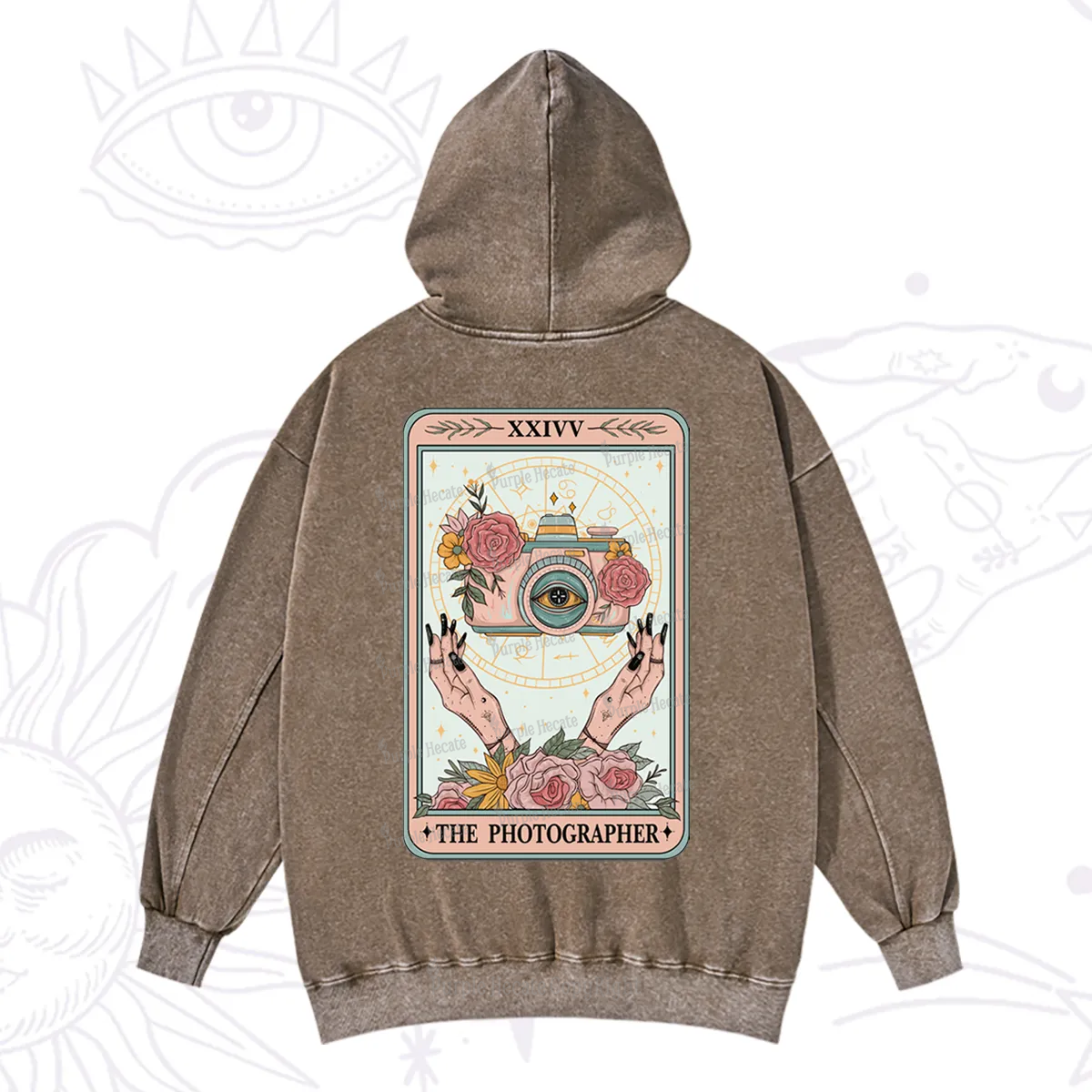 Purplehecate The Photographter Tarot Washed Hoodie