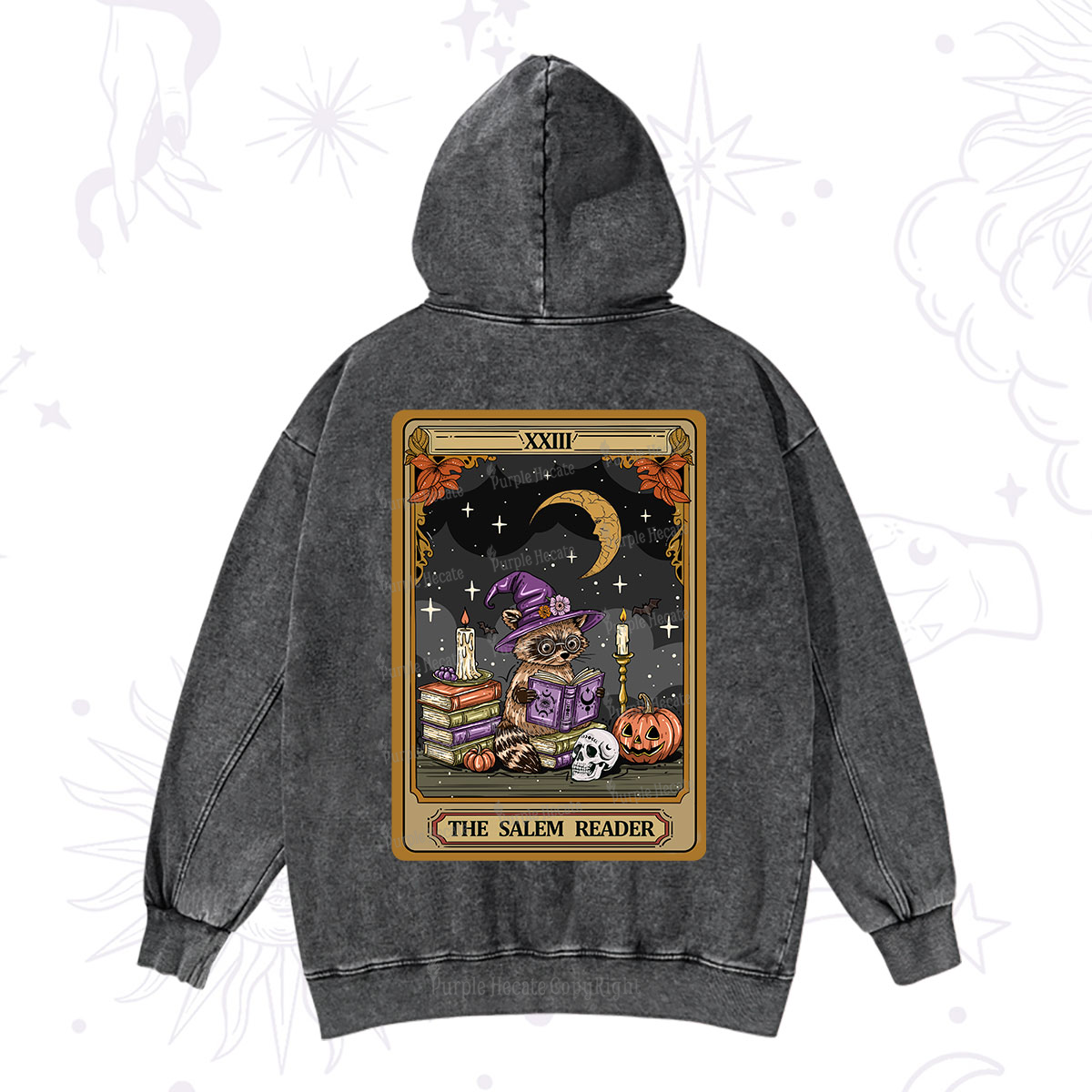 Purplehecate The Salem Reader Tarot Washed Hoodie