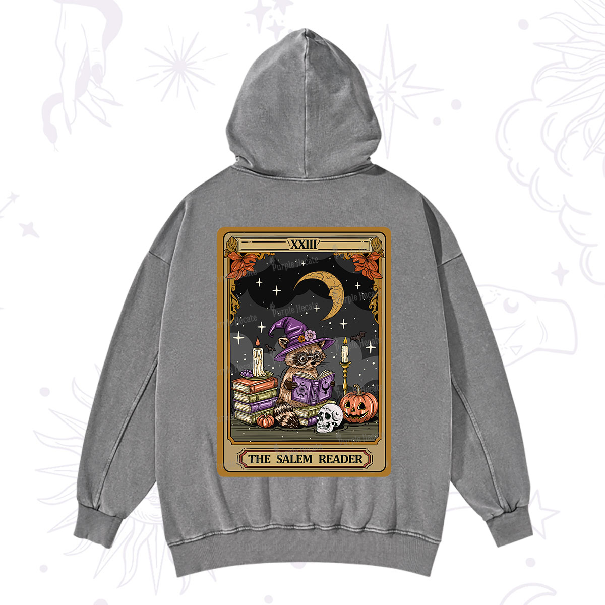 Purplehecate The Salem Reader Tarot Washed Hoodie