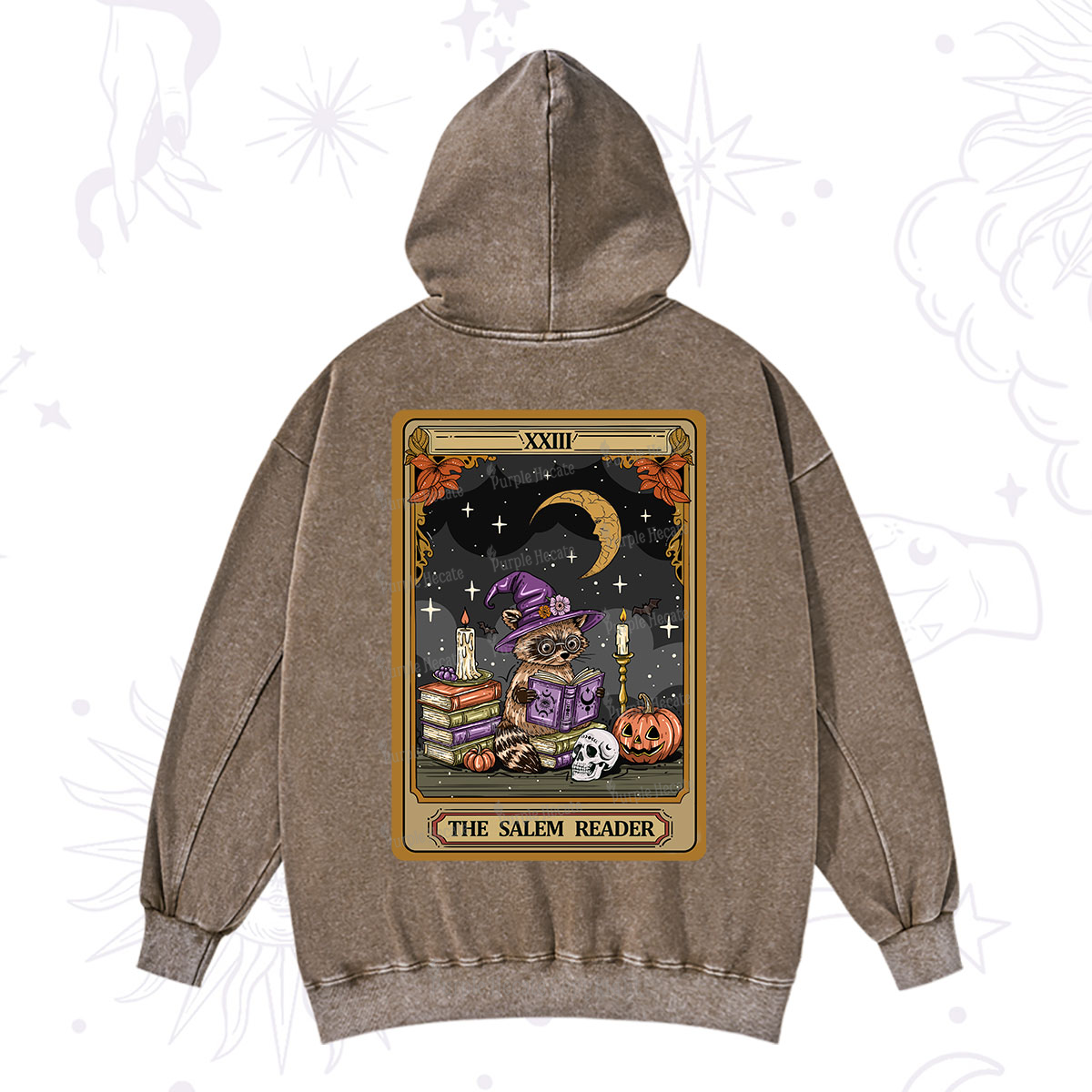 Purplehecate The Salem Reader Tarot Washed Hoodie