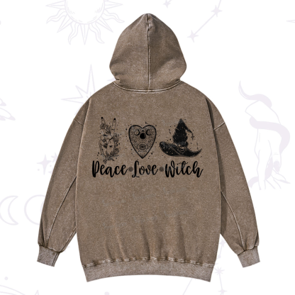 Purplehecate Peace Love Witch Washed Hoodie