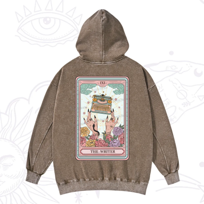 Purplehecate The Writer Tarot Card Washed Hoodie