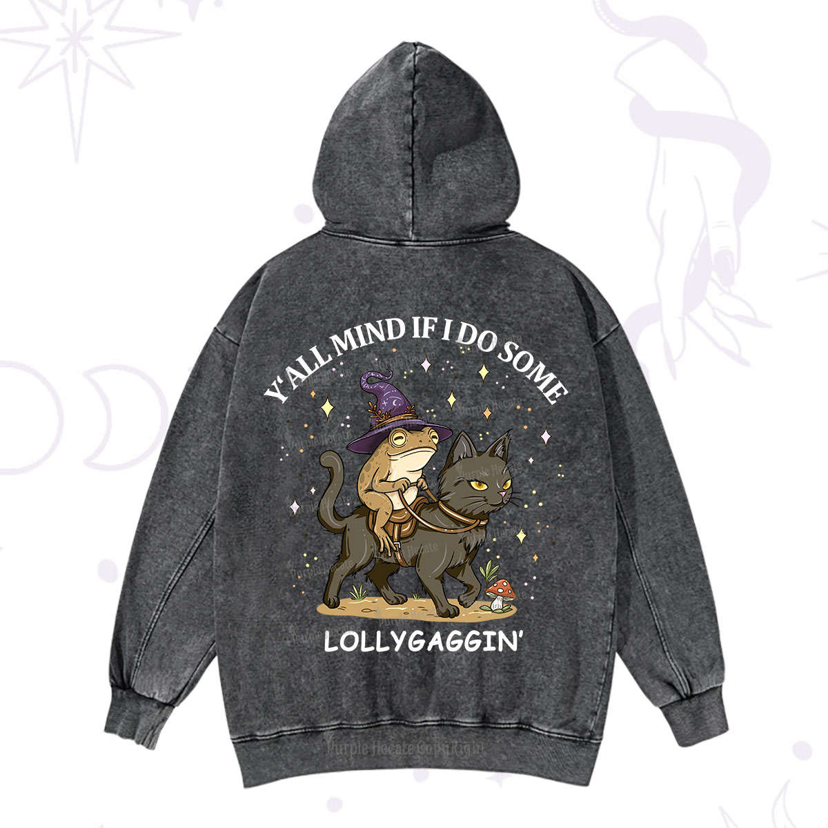 Purplehecate Y'all Mind If I Do Some Lollygaggin' Washed Hoodie
