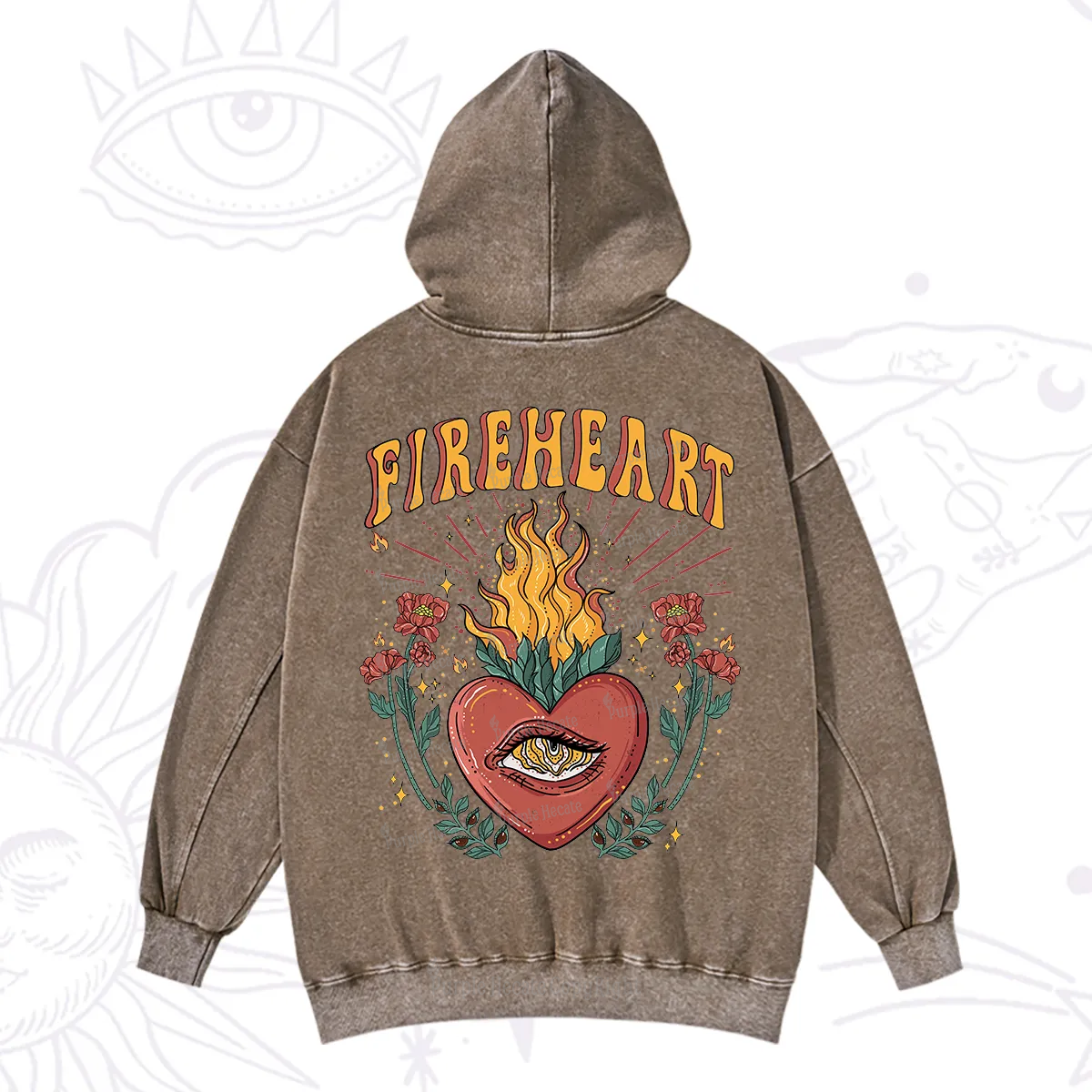 Purplehecate Fireheart Washed Hoodie