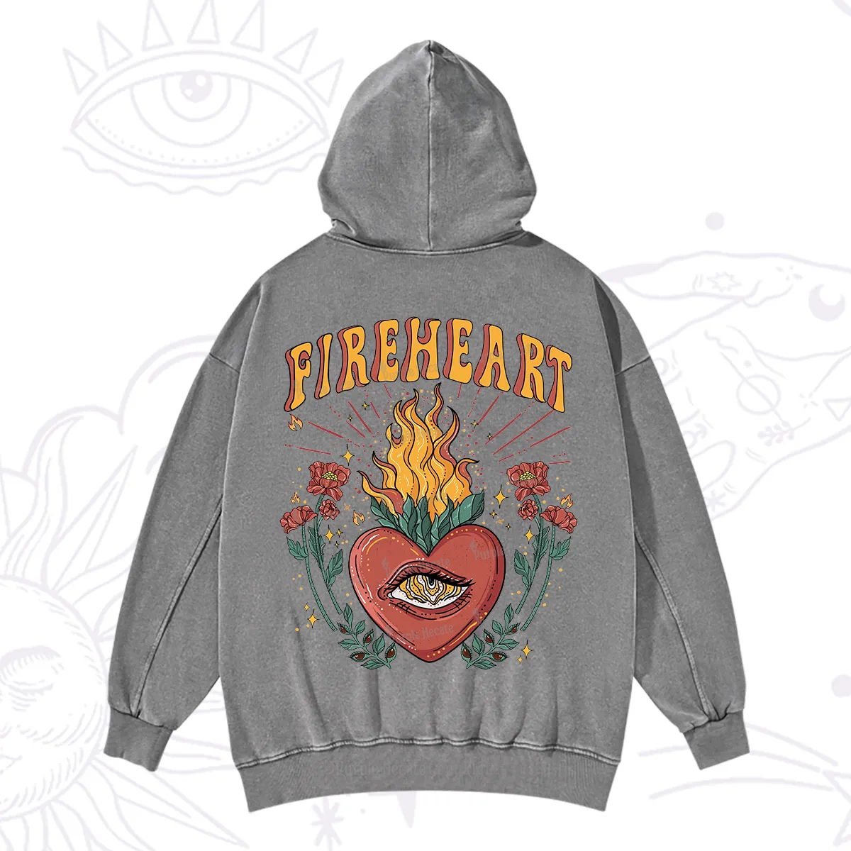 Purplehecate Fireheart Washed Hoodie