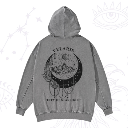 Purplehecate Moonlit Peaks of Starlight Washed Hoodie