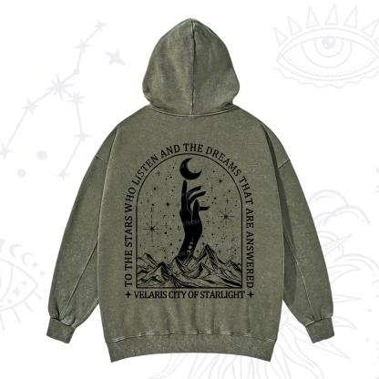 Purplehecate To The Stars Who Listen And The Dreams That Are Answered Washed Hoodie