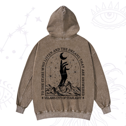 Purplehecate To The Stars Who Listen And The Dreams That Are Answered Washed Hoodie