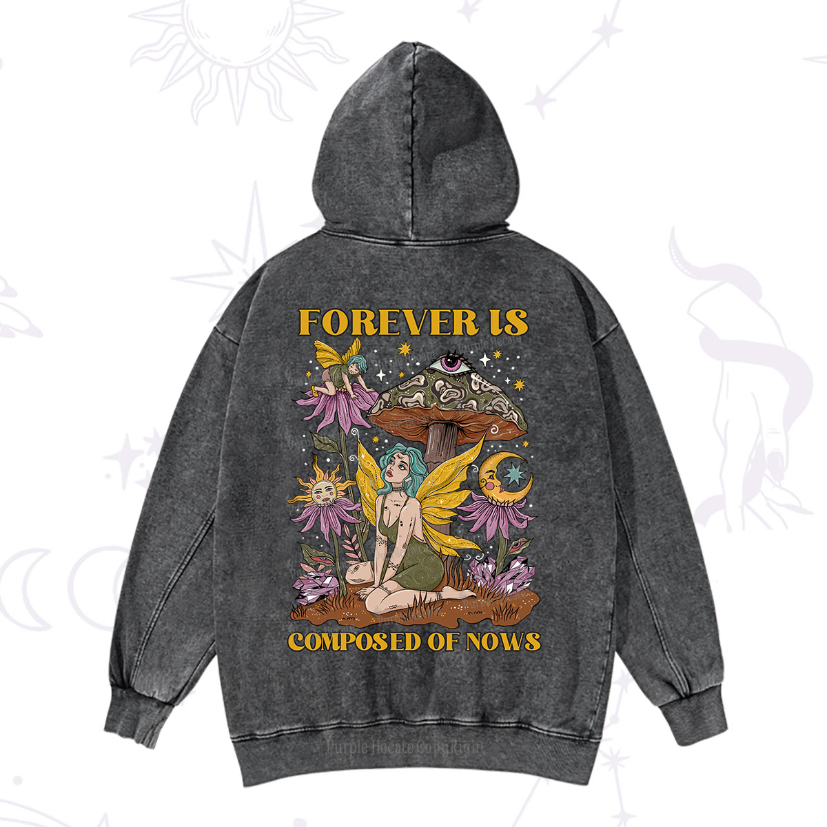 Purplehecate Forever Is Composed Of Nows Washed Hoodie
