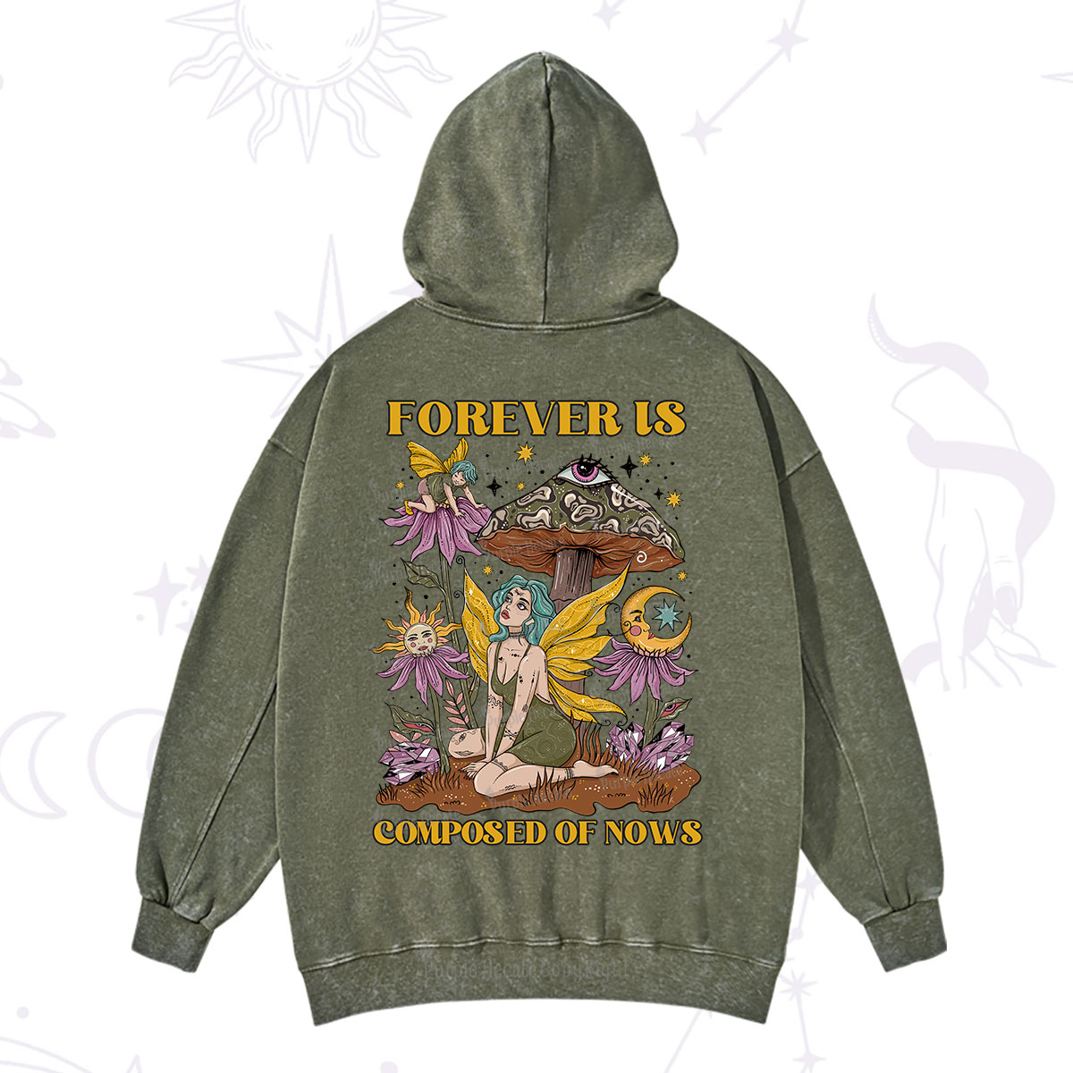 Purplehecate Forever Is Composed Of Nows Washed Hoodie
