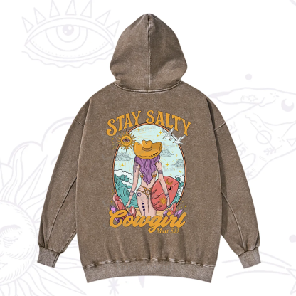 Purplehecate Stay Salty Cowgirl Washed Hoodie
