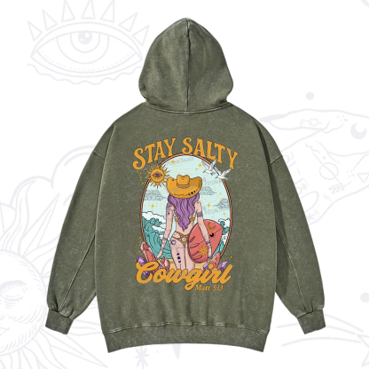 Purplehecate Stay Salty Cowgirl Washed Hoodie