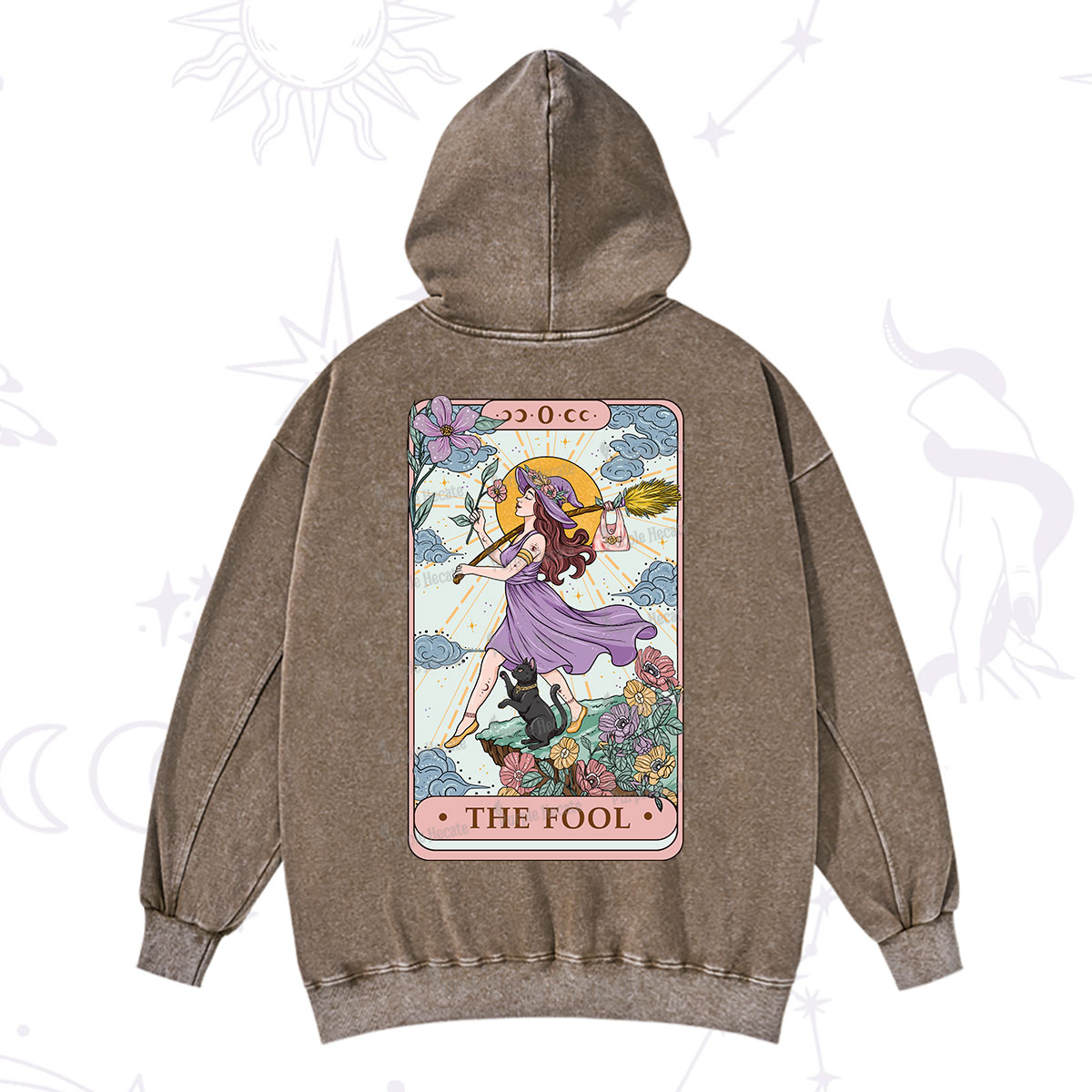 Purplehecate The Witchling Fool Tarot Washed Hoodie