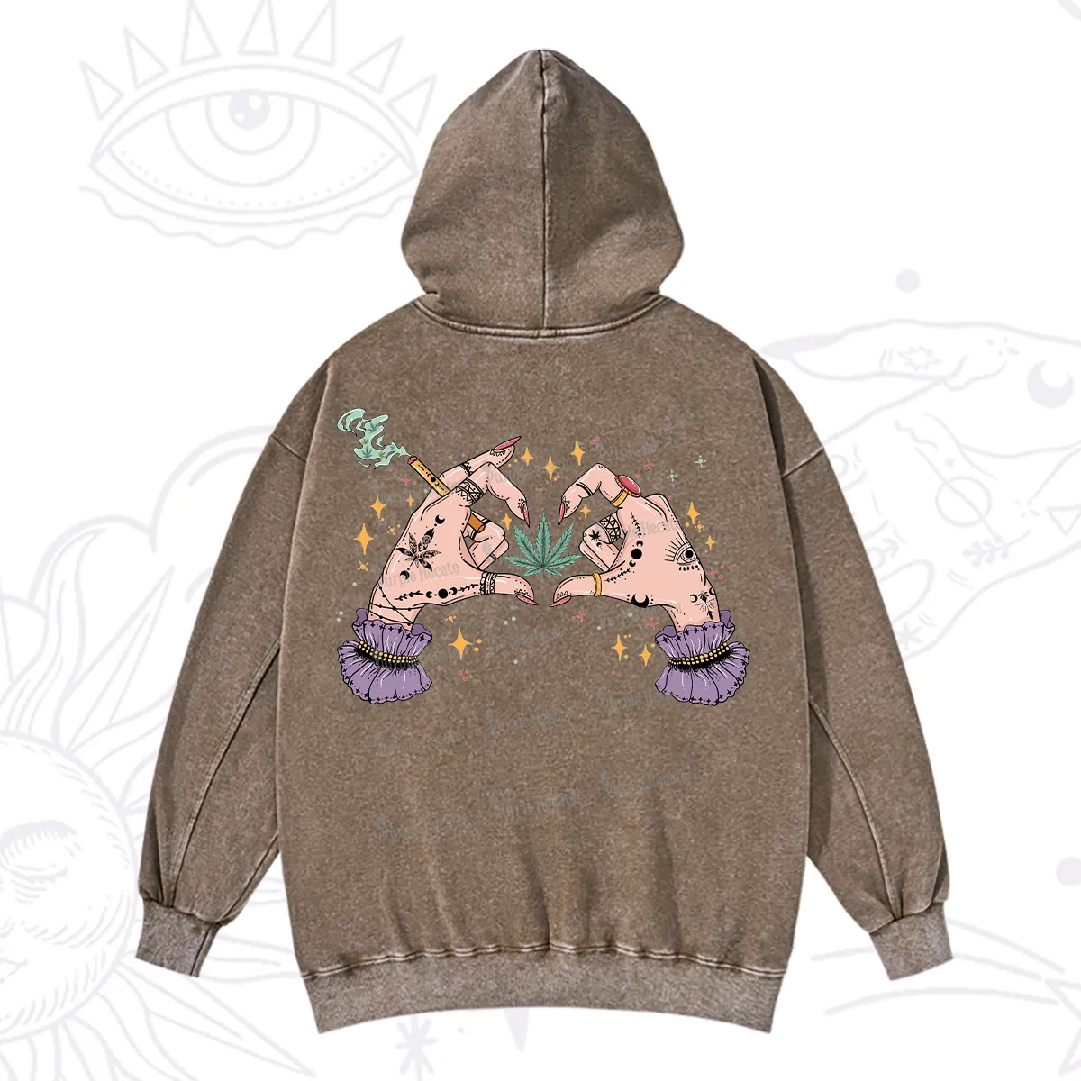 Purplehecate You're Never Alone If You Have Weed Washed Hoodie
