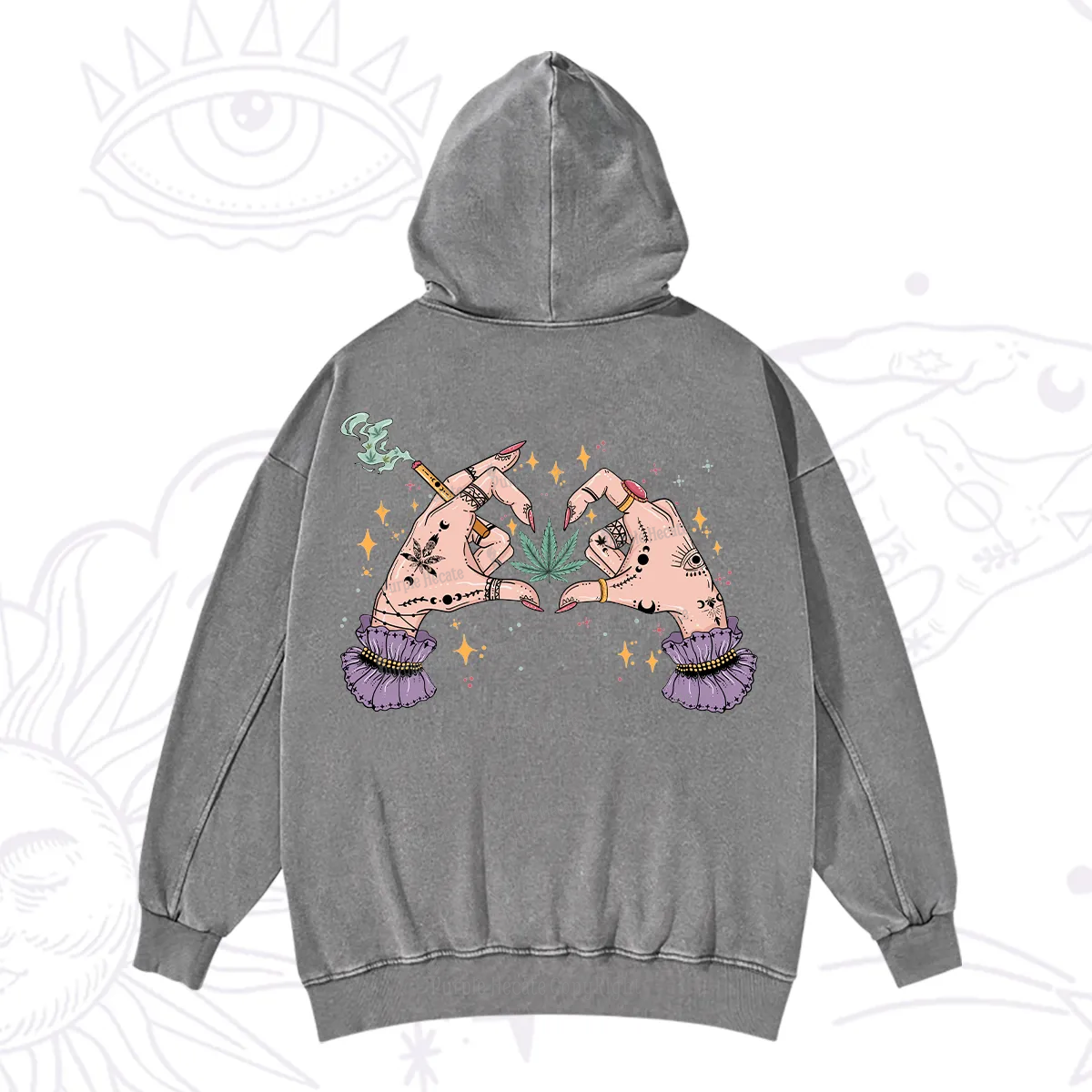 Purplehecate You're Never Alone If You Have Weed Washed Hoodie