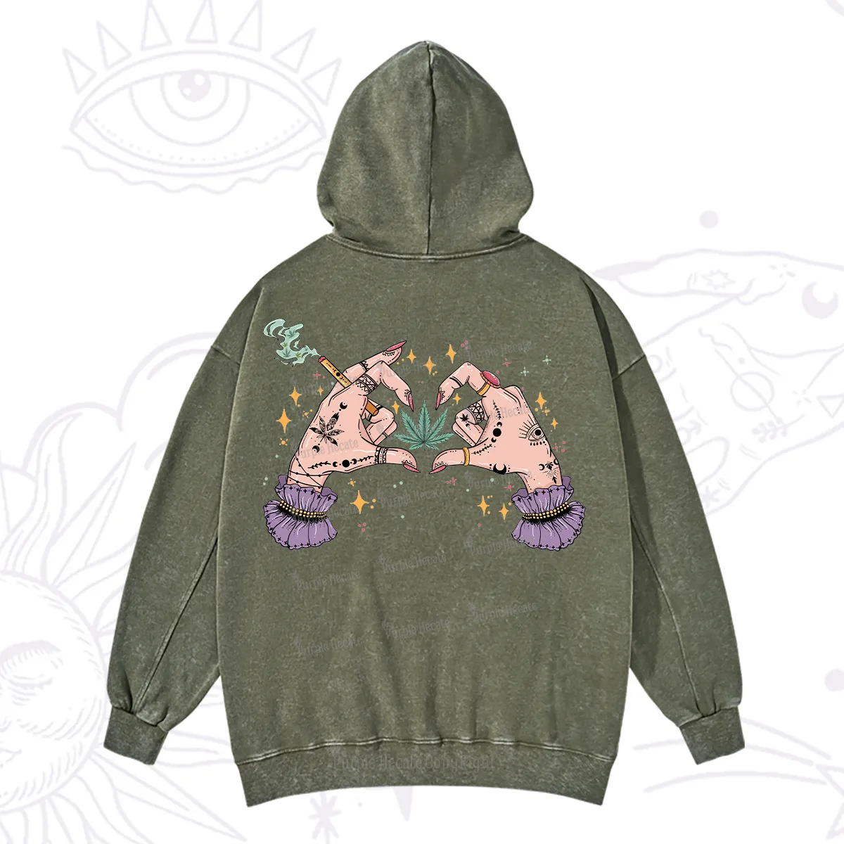 Purplehecate You're Never Alone If You Have Weed Washed Hoodie