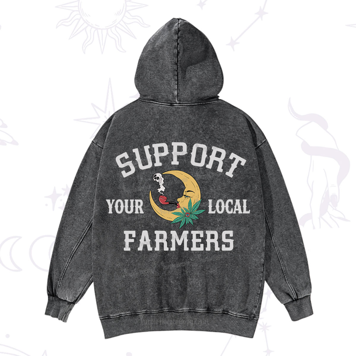 Purplehecate Support Your Local Farmer Washed Hoodie