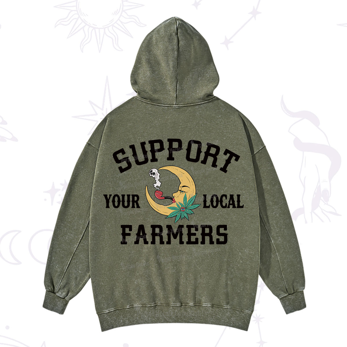 Purplehecate Support Your Local Farmer Washed Hoodie