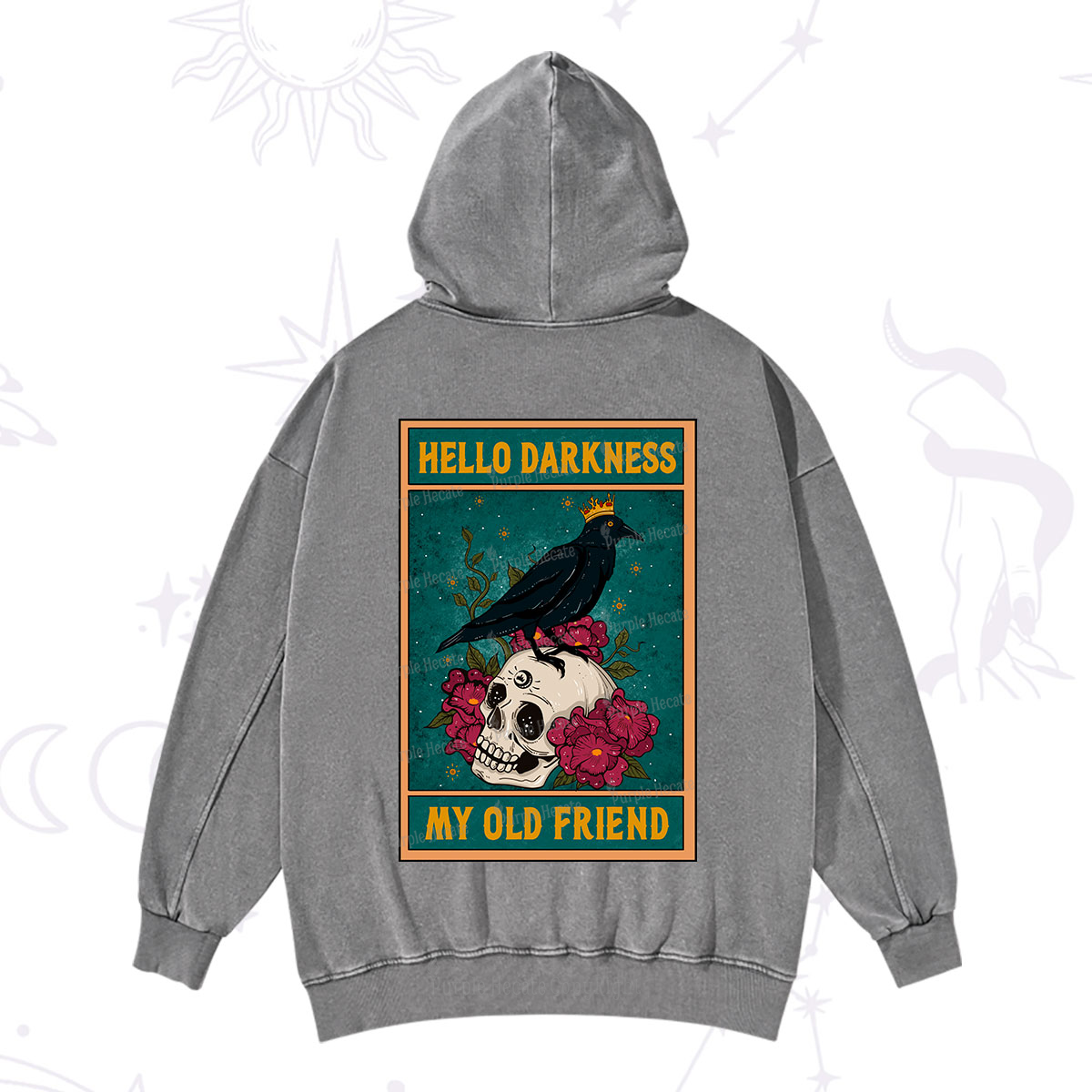 Purplehecate The Hello Darkness My Old Friend Oracle Card Washed Hoodie