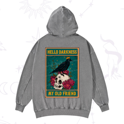 Purplehecate The Hello Darkness My Old Friend Oracle Card Washed Hoodie