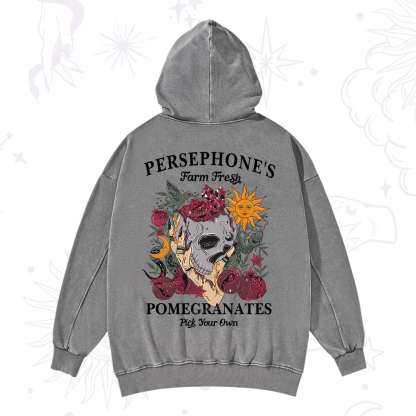 Purplehecate Persephone's Farm Fresh Pomegranates Pick Your Own Washed Hoodie