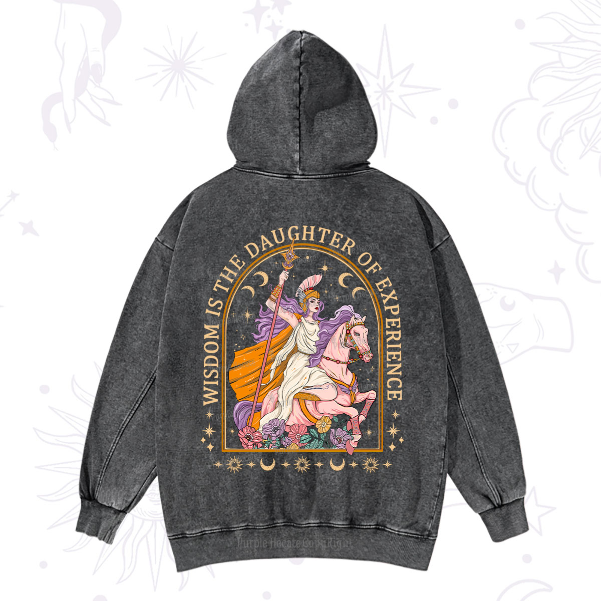 Purplehecate Wisdom Is The Daughter Of Experience Washed Hoodie