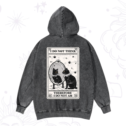 Purplehecate The I Do Not Think Therefore I Do Not Am Oracle Card Washed Hoodie