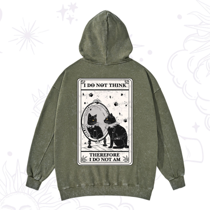 Purplehecate The I Do Not Think Therefore I Do Not Am Oracle Card Washed Hoodie