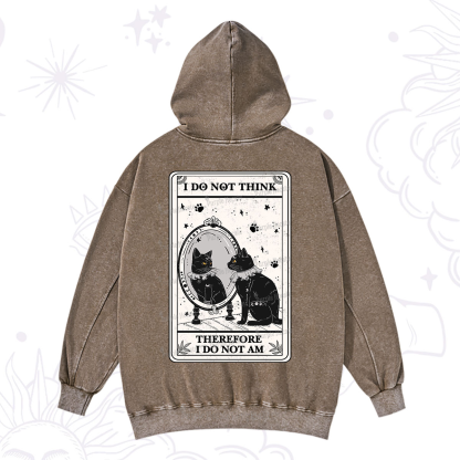 Purplehecate The I Do Not Think Therefore I Do Not Am Oracle Card Washed Hoodie