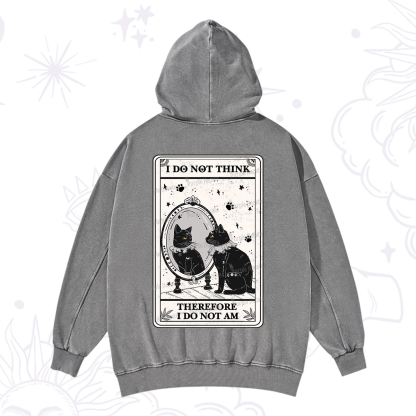 Purplehecate The I Do Not Think Therefore I Do Not Am Oracle Card Washed Hoodie