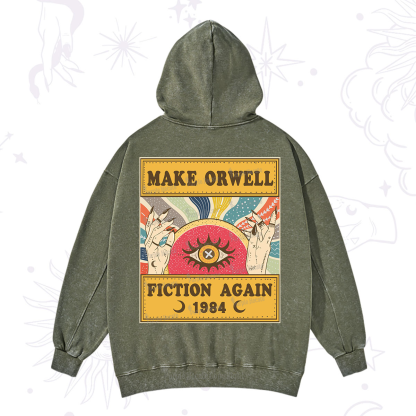 Purplehecate Make 1984 Fiction Again Washed Hoodie