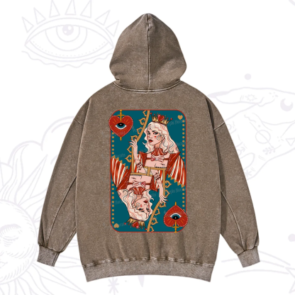Purplehecate Mystic Queen of Hearts Washed Hoodie
