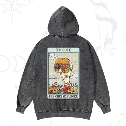 Purplehecate The Cheese Burger Tarot Washed Hoodie