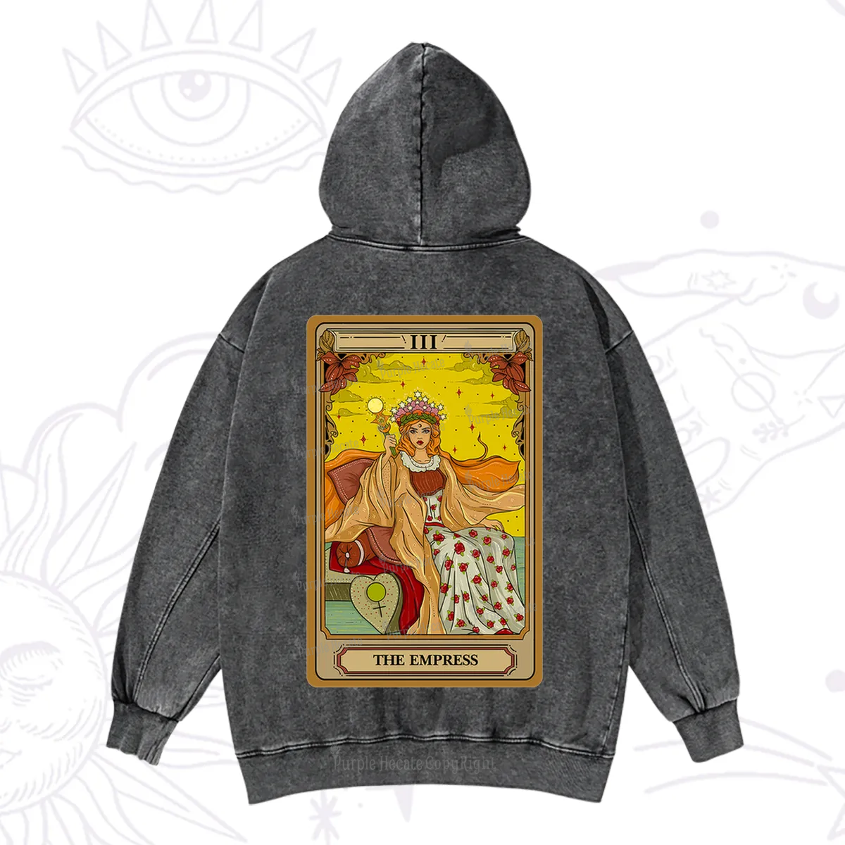 Purplehecate The Empress Tarot Washed Hoodie