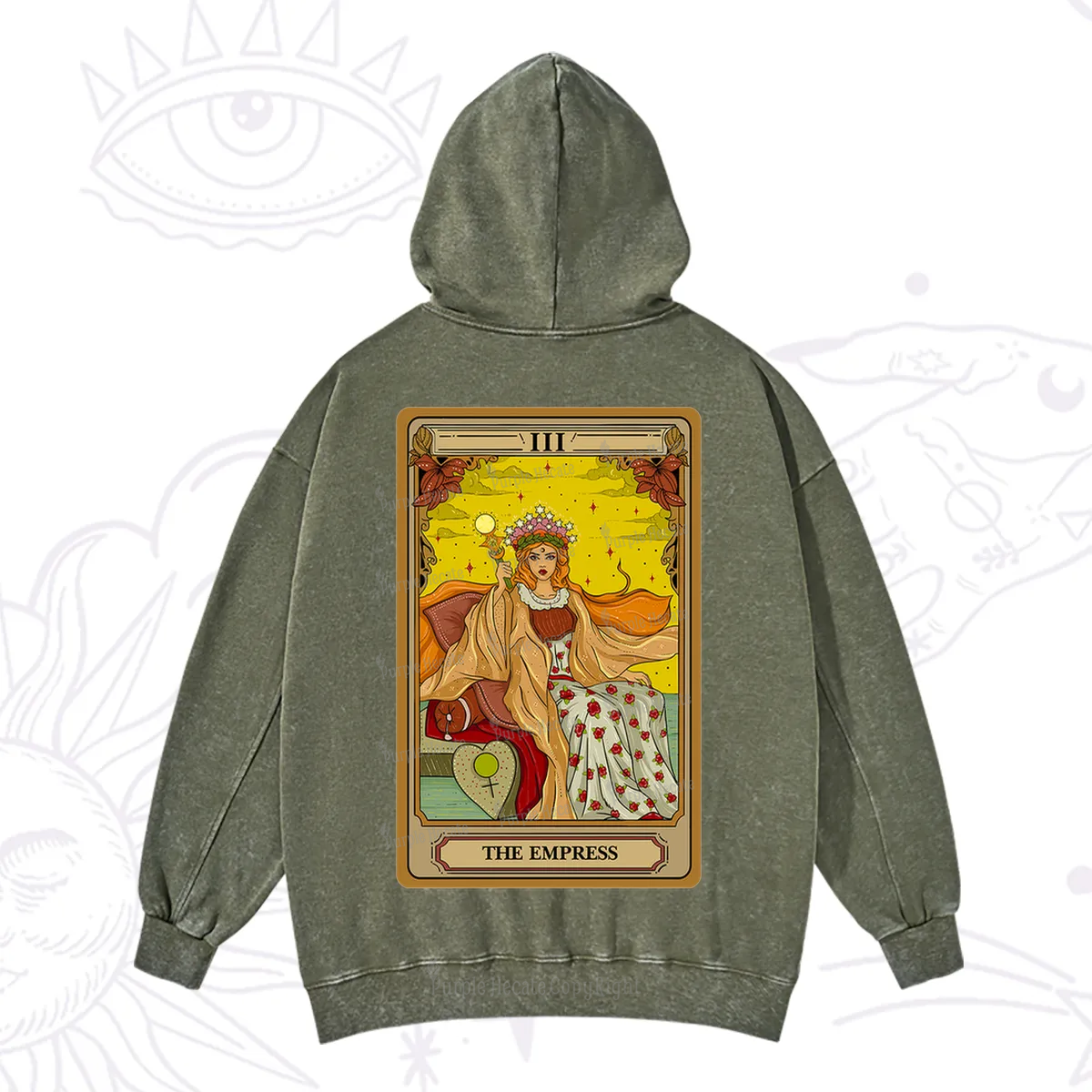 Purplehecate The Empress Tarot Washed Hoodie