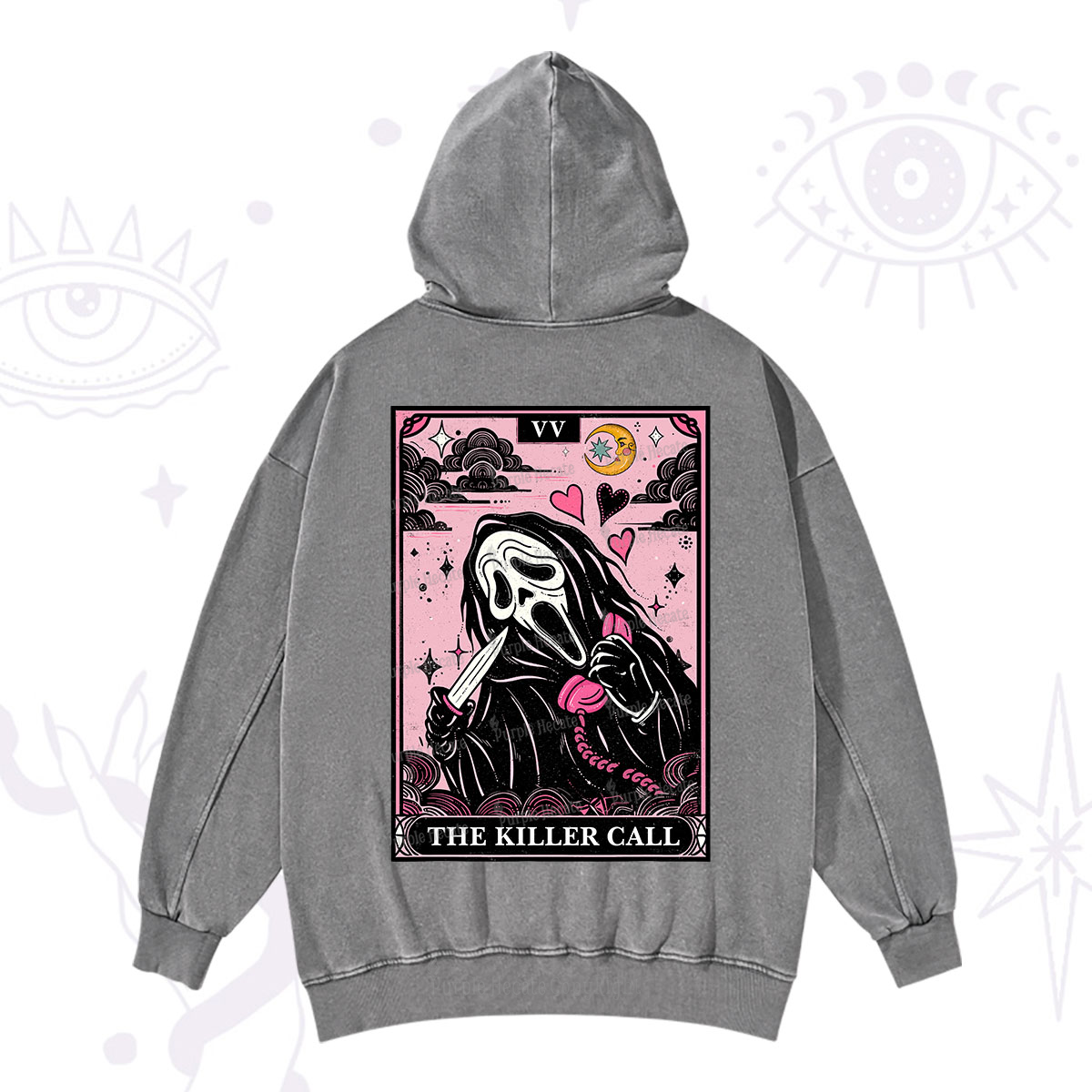 Purplehecate The Killer Call Tarot Washed Hoodie